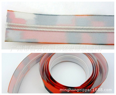 尼龍拉鏈_廠家直銷(xiāo) 5#防水尼龍拉鏈 潛水服帳篷用特殊印花 